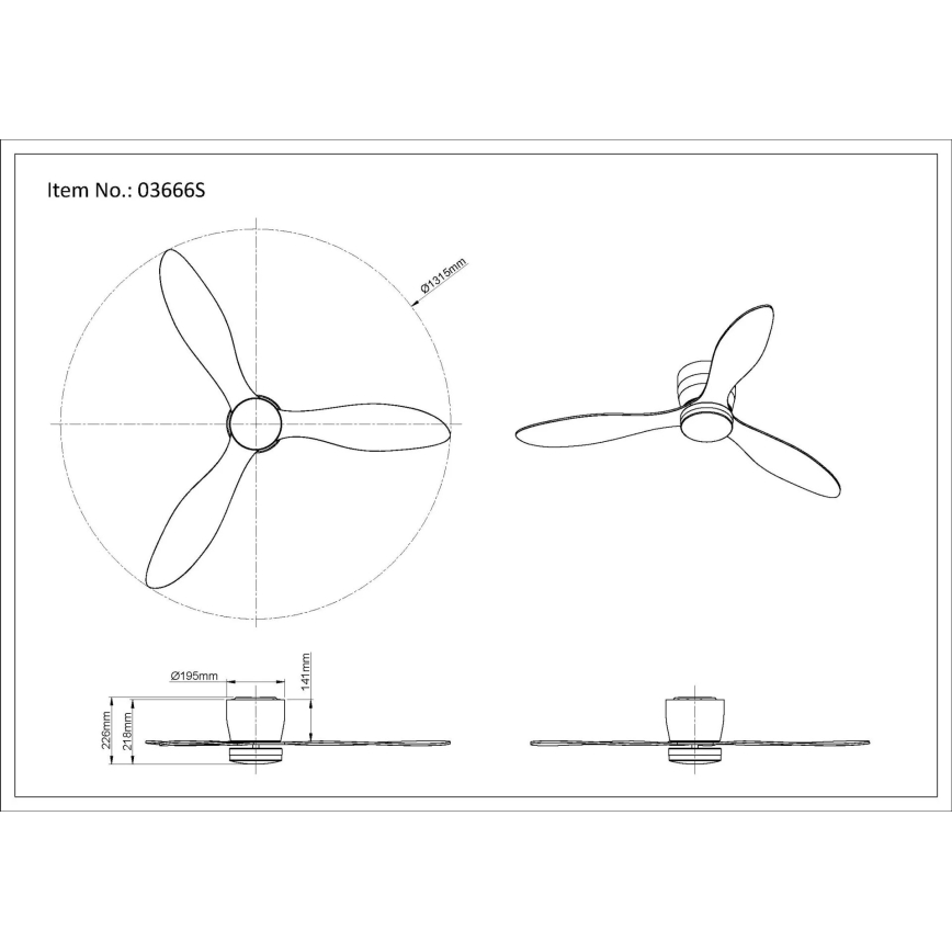 Globo - LED Dimmable ceiling fan LED/20W/230V 3000-6500K + remote control
