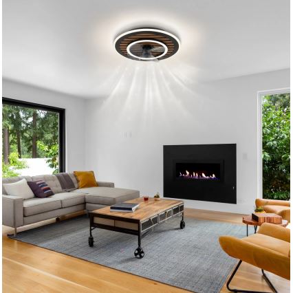 Globo - Dimmable LED Ceiling Fan LED/36W/230V 2700-6000K Black + Remote Control