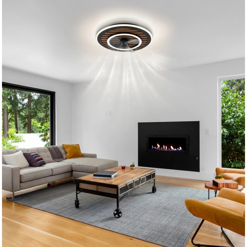 Globo - Dimmable LED Ceiling Fan LED/36W/230V 2700-6000K Black + Remote Control