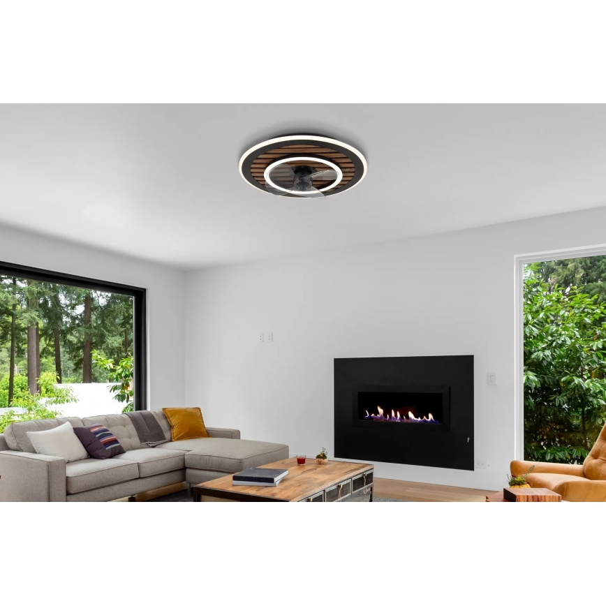 Globo - Dimmable LED Ceiling Fan LED/36W/230V 2700-6000K Black + Remote Control