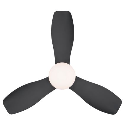 Globo - Dimmable LED Ceiling Fan, 15W/230V, 2700–6500K, Black + Remote Control