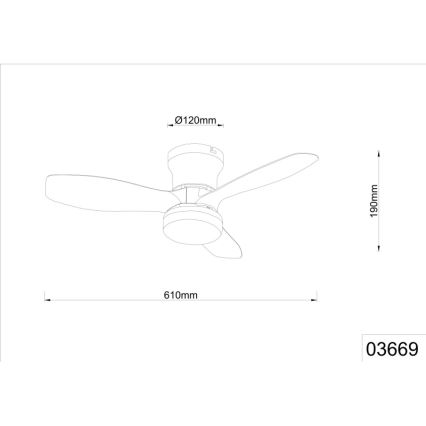Globo - Dimmable LED Ceiling Fan, 15W/230V, 2700–6500K, Black + Remote Control