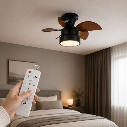 Globo - Dimmable LED Ceiling Fan LED/22W/230V 3000/4500/6000K Brown + Remote Control