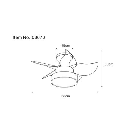 Globo - Dimmable LED Ceiling Fan LED/22W/230V 3000/4500/6000K Brown + Remote Control