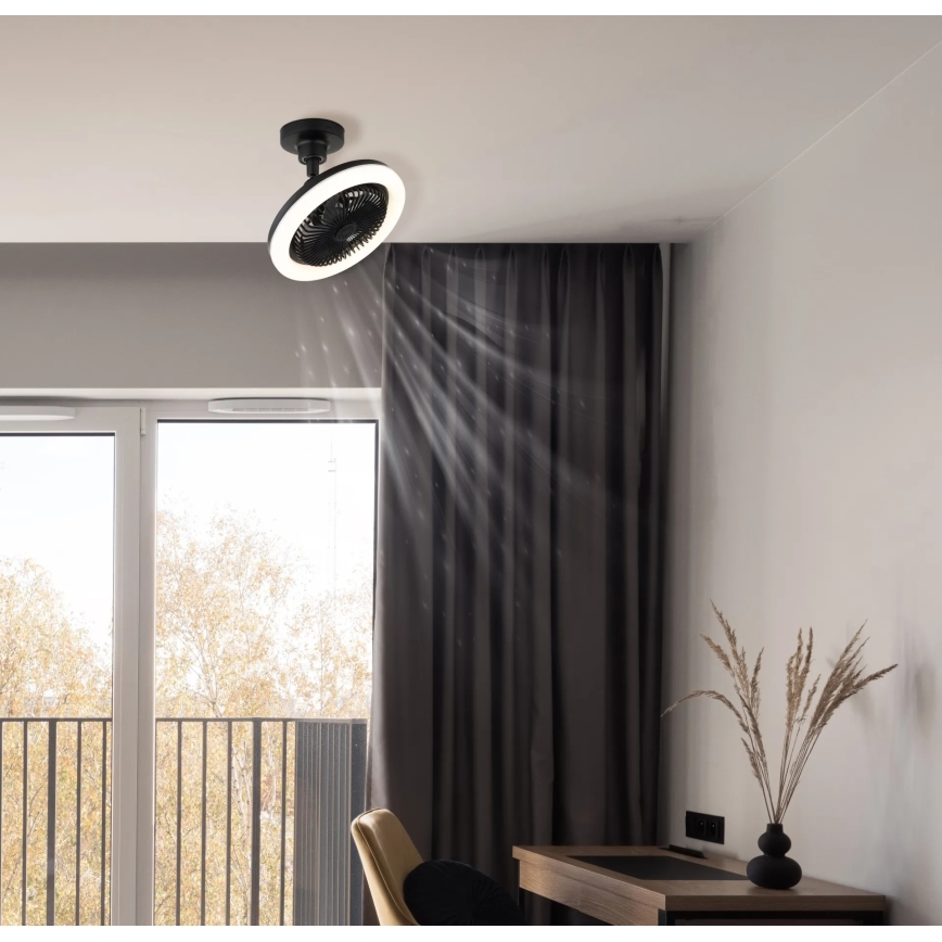 Globo - LED Dimmable ceiling fan LED/20W/230V 3000-6500K black + remote control