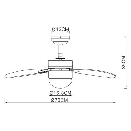 Globo - Ceiling fan 1xE14/60W/230V