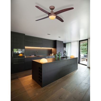 Globo - Ceiling fan 2xE14/60W/230V + remote control