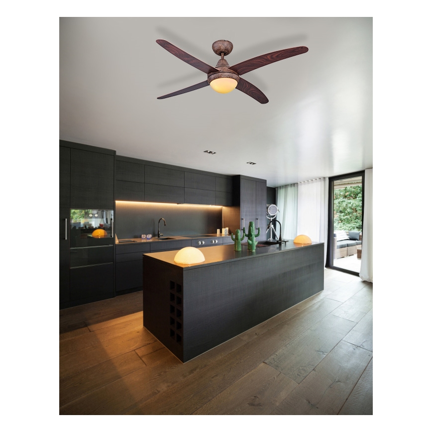 Globo - Ceiling fan 2xE14/60W/230V + remote control