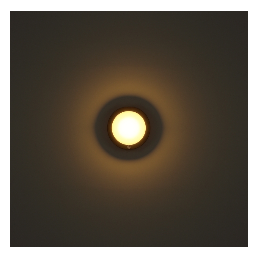 Globo - LED Rechargeable touch wall light LED/1,2W/3,7V d. 15 cm 1800 mAh black