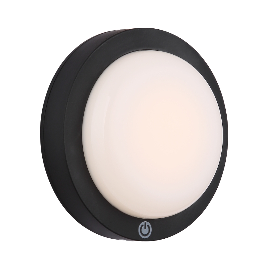 Globo - LED Rechargeable touch wall light LED/1,2W/3,7V d. 15 cm 1800 mAh black