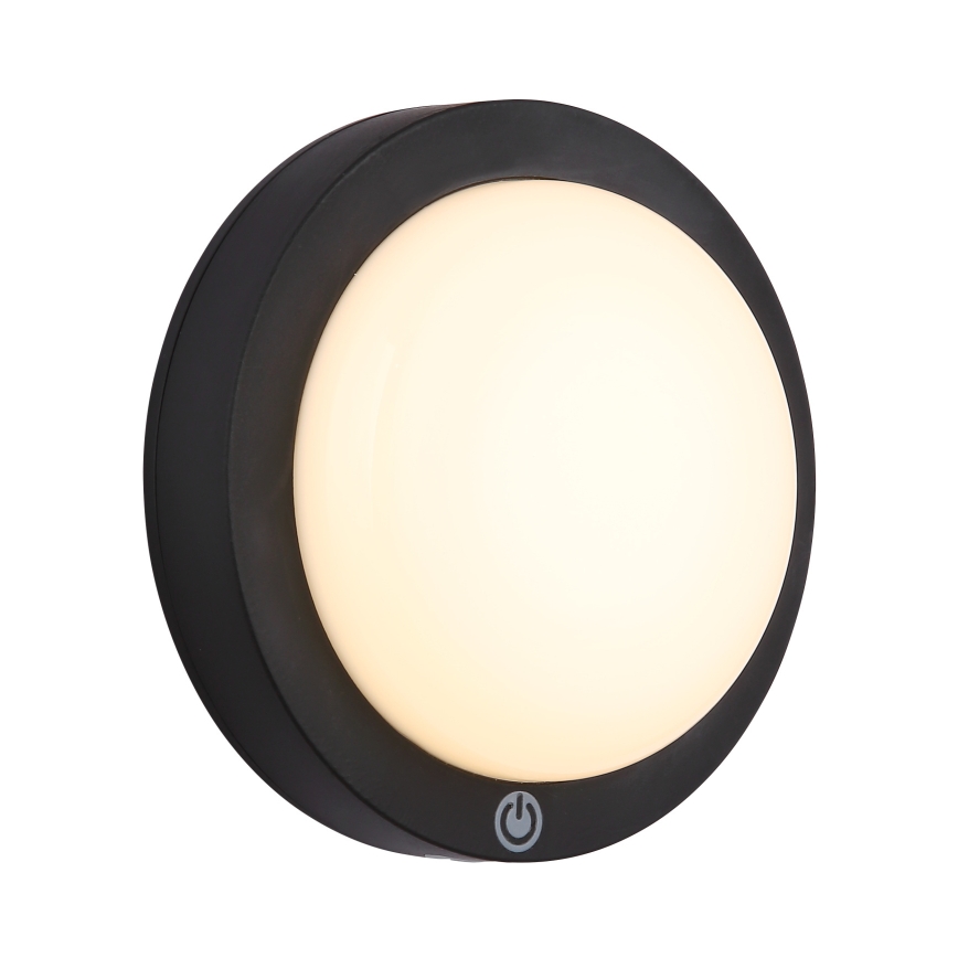Globo - LED Rechargeable touch wall light LED/1,2W/3,7V d. 15 cm 1800 mAh black