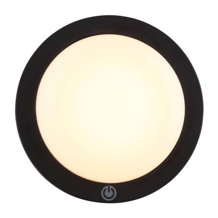 Globo - LED Rechargeable touch wall light LED/1,2W/3,7V d. 15 cm 1800 mAh black
