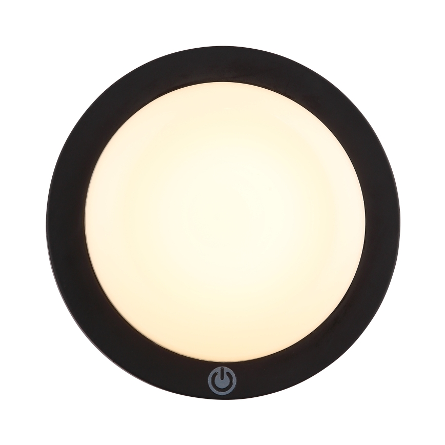 Globo - LED Rechargeable touch wall light LED/1,2W/3,7V d. 15 cm 1800 mAh black