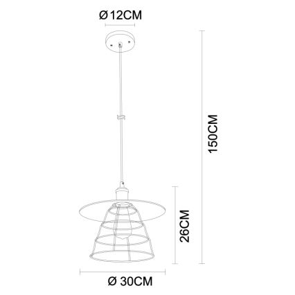 Globo - Chandelier on a string 1xE27/60W/230V