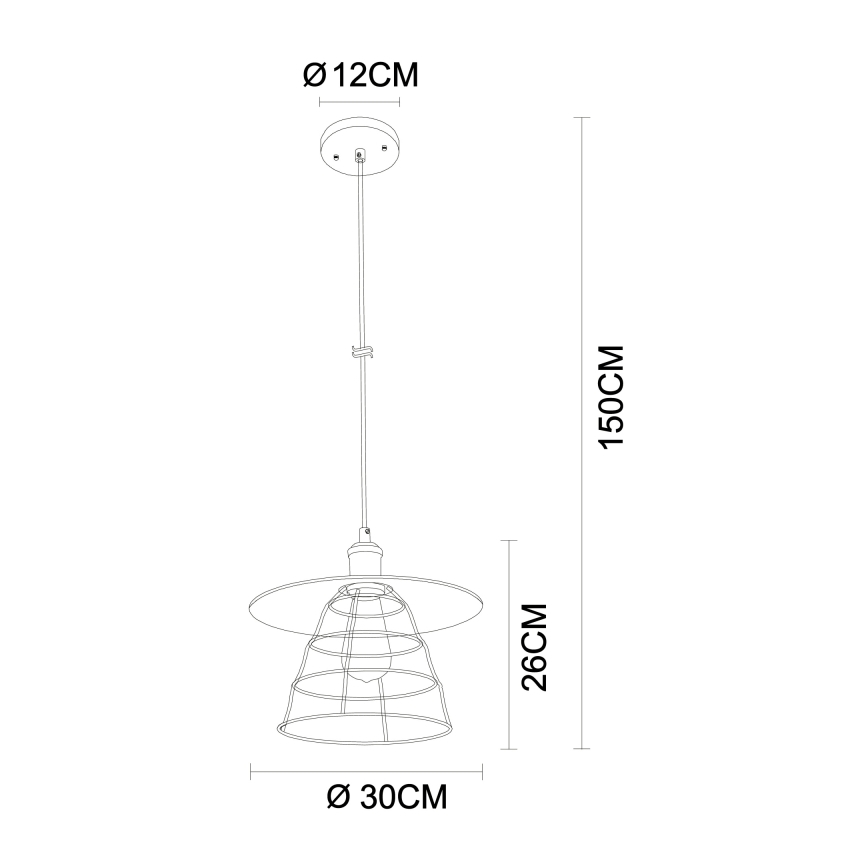 Globo - Chandelier on a string 1xE27/60W/230V
