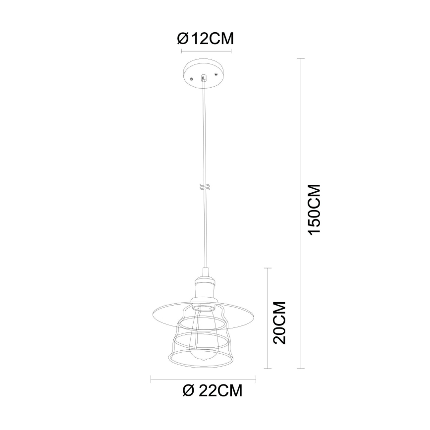Globo - Chandelier on a string 1xE27/60W/230V