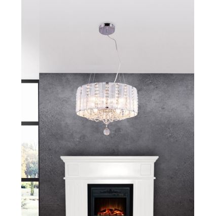 Globo - Crystal chandelier on a string 4xE14/40W/230V