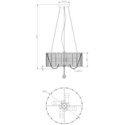 Globo - Crystal chandelier on a string 4xE14/40W/230V