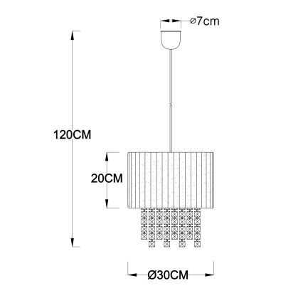 GLOBO 15098 - Pendant light PYRA 1xE27/60W/230V