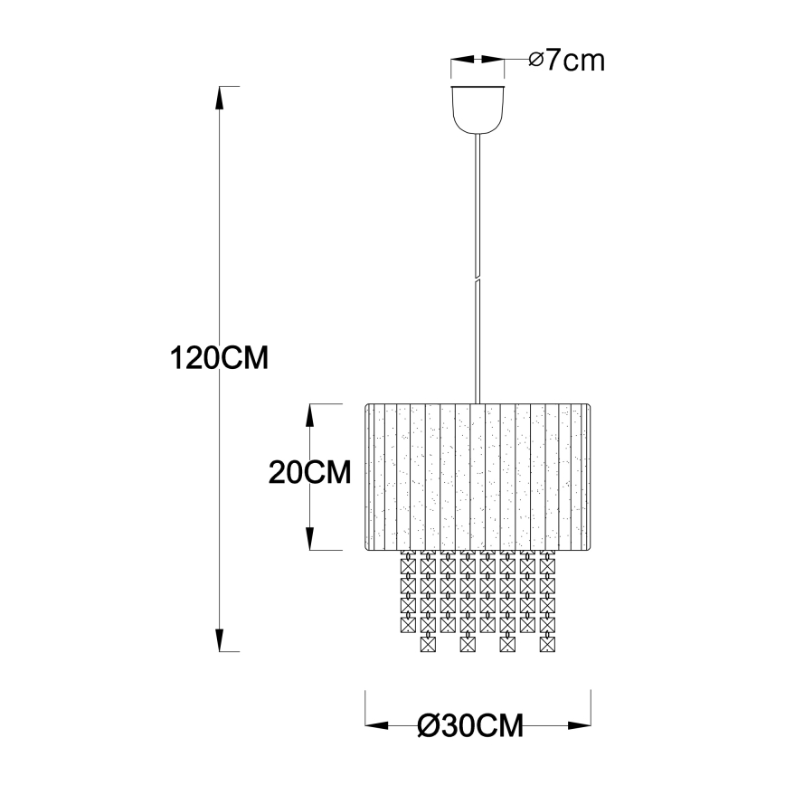Globo - Chandelier on a string 1xE27/60W/230V