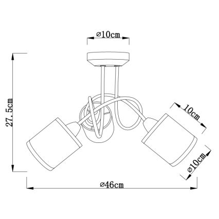 Globo – Surface-mounted chandelier 3×E14/25W/230V
