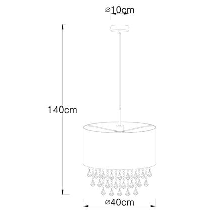 Globo - Chandelier on a string 1xE27/60W/230V
