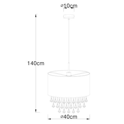 Globo - Chandelier on a string 1xE27/60W/230V