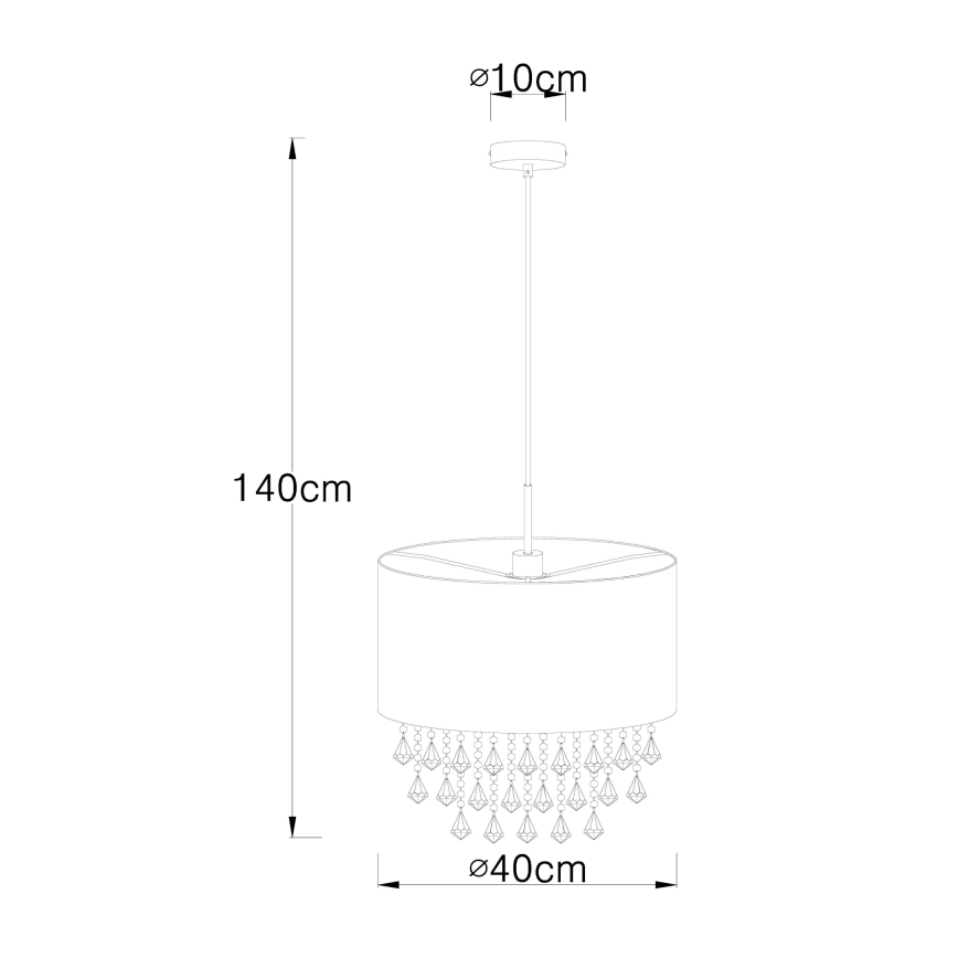 Globo - Chandelier on a string 1xE27/60W/230V