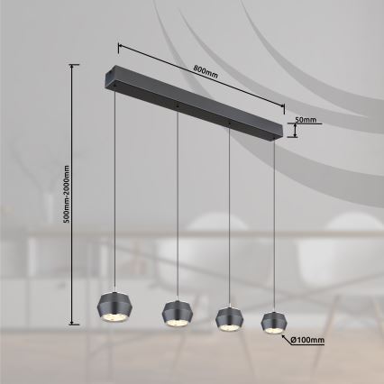 Globo - LED Chandelier on a string 4xLED/6W/230V