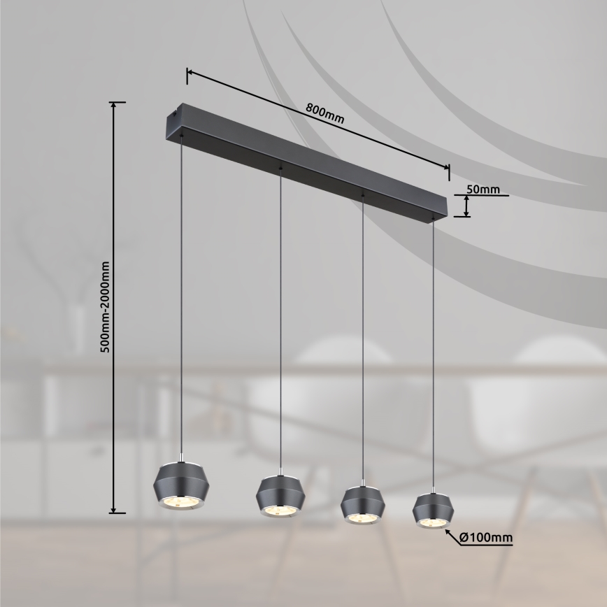 Globo - LED Chandelier on a string 4xLED/6W/230V