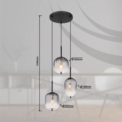 Globo - Chandelier on a string 3xE14/40W/230V