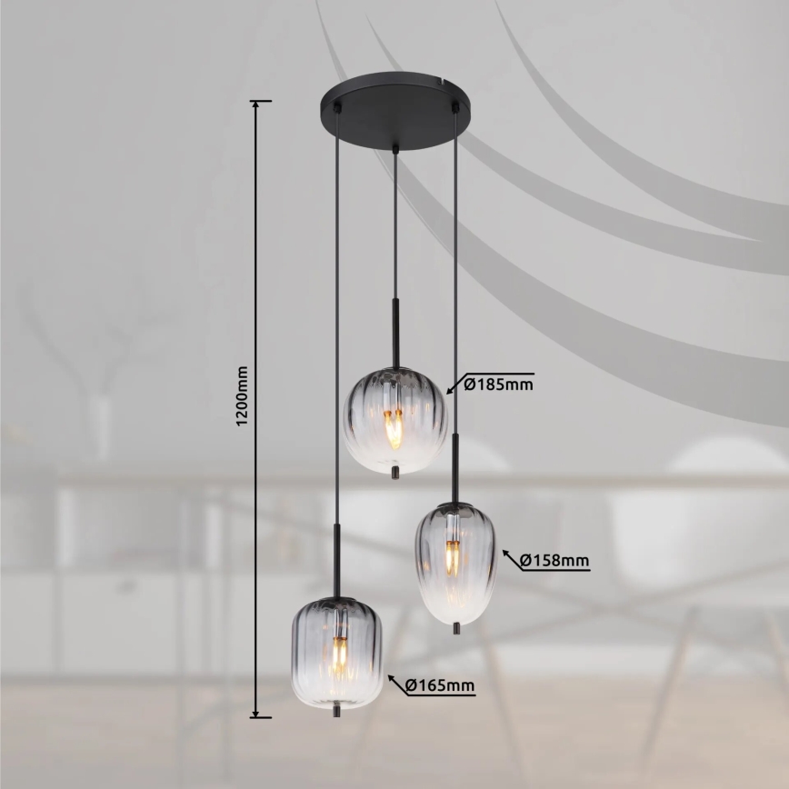 Globo - Chandelier on a string 3xE14/40W/230V