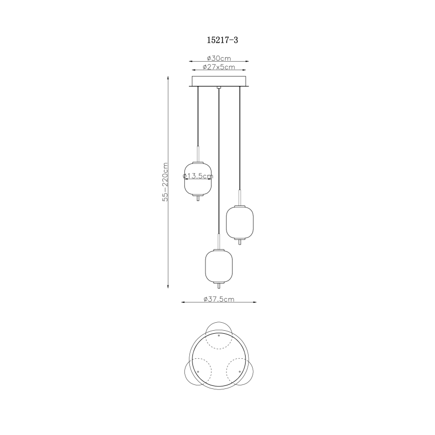 Globo - LED Chandelier on a string LED/20W/230V