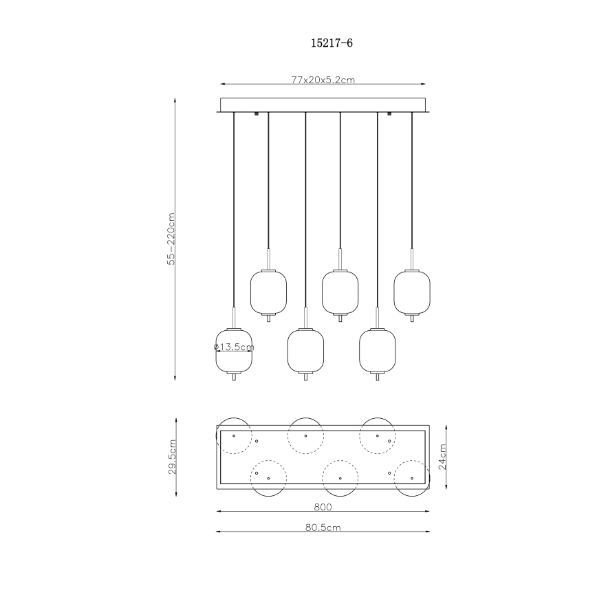 Globo - LED Chandelier on a string 6xLED/6,7W/230V