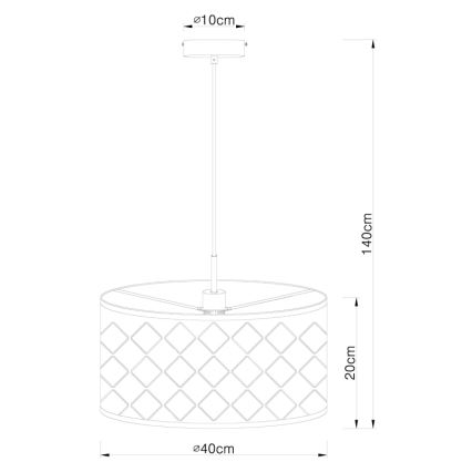 Globo - Chandelier on a string 1xE27/60W/230V