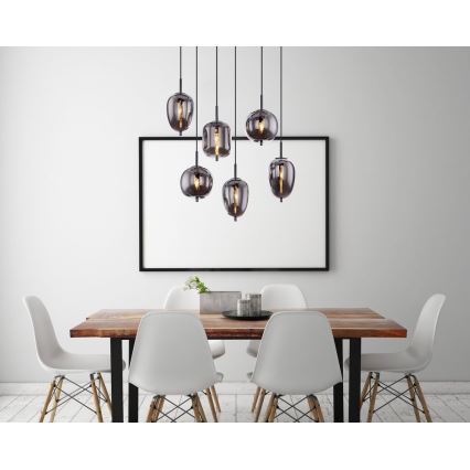 Globo - Chandelier on a string 6xE14/40W/230V black
