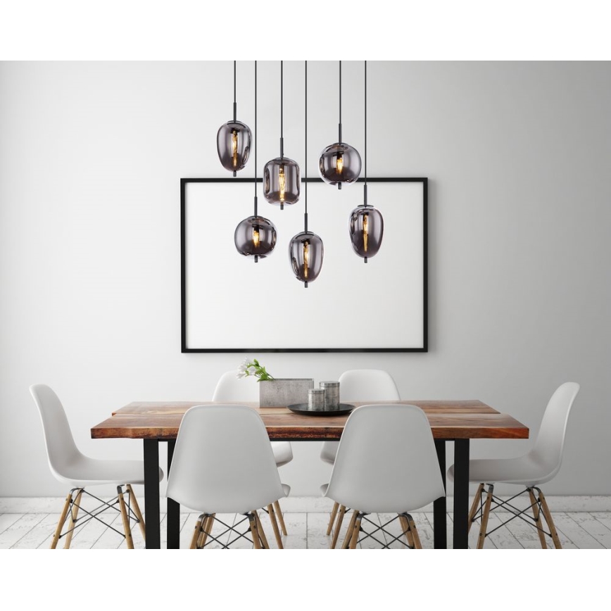 Globo - Chandelier on a string 6xE14/40W/230V black