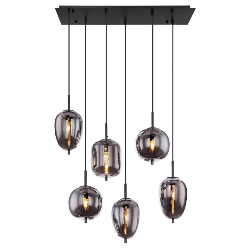 Globo - Chandelier on a string 6xE14/40W/230V black