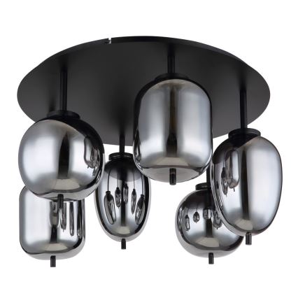 Globo - Surface-mounted chandelier 6xE14/40W/230V black