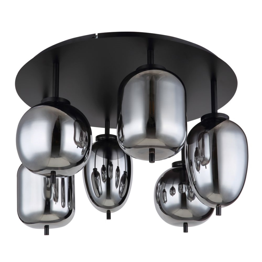 Globo - Surface-mounted chandelier 6xE14/40W/230V black