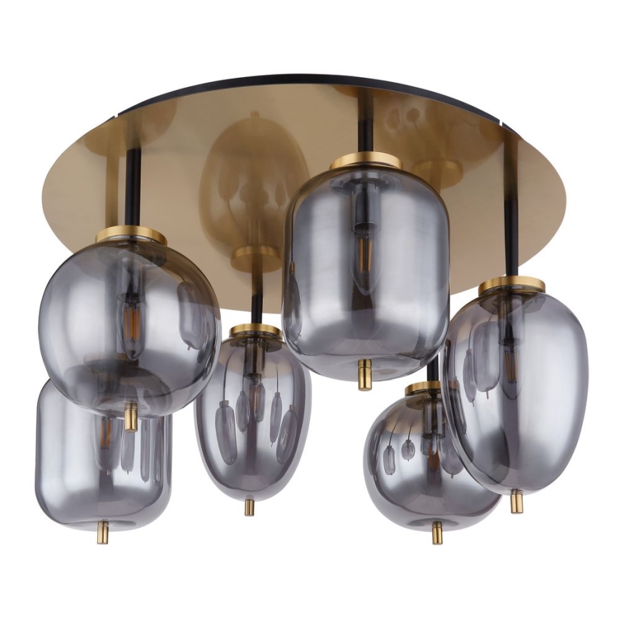 Globo - Surface-mounted chandelier 6xE14/40W/230V brass