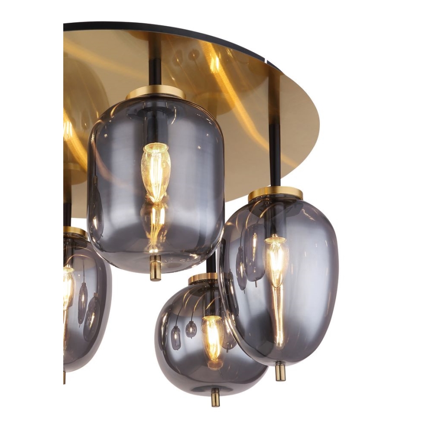 Globo - Surface-mounted chandelier 6xE14/40W/230V brass