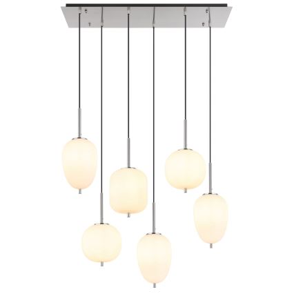 Globo - Chandelier on a string 6xE14/40W/230V shiny chrome
