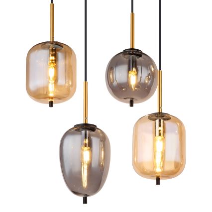 Globo - Chandelier on a string 8xE14/40W/230V brass