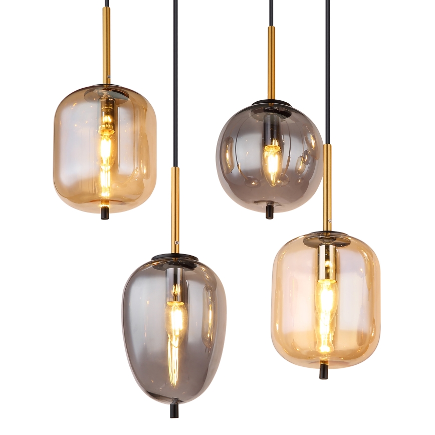 Globo - Chandelier on a string 8xE14/40W/230V brass