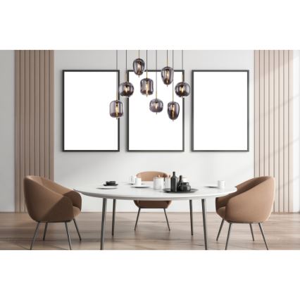 Globo - Chandelier on a string 8xE14/40W/230V smoky