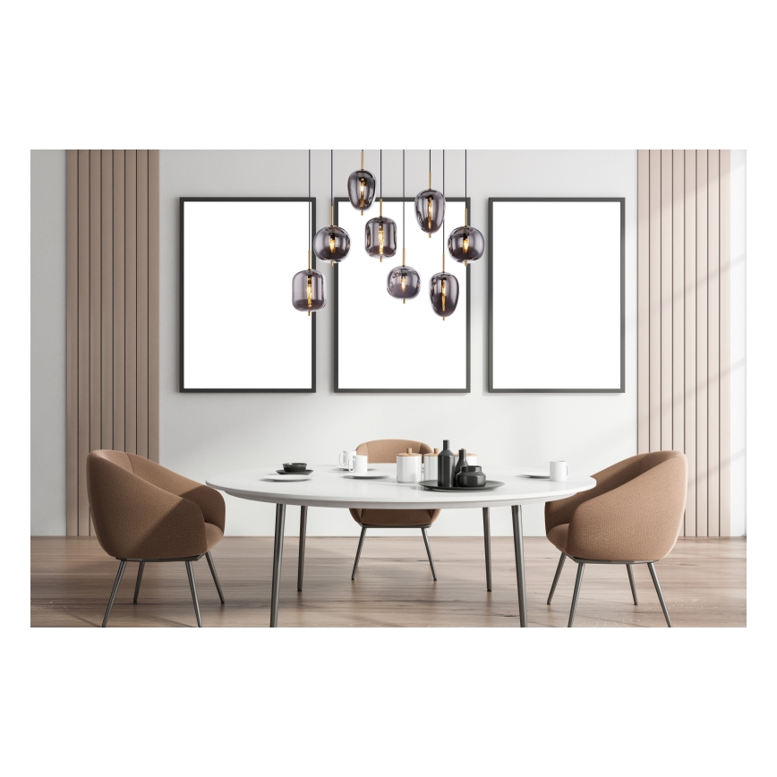 Globo - Chandelier on a string 8xE14/40W/230V smoky