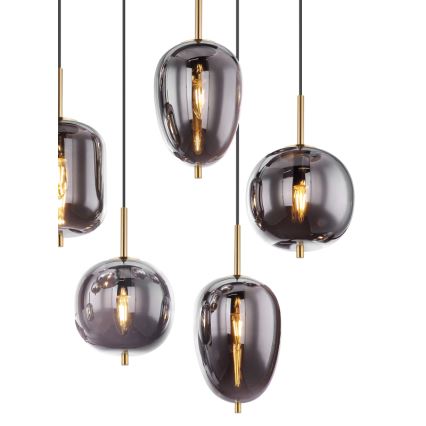 Globo - Chandelier on a string 8xE14/40W/230V smoky