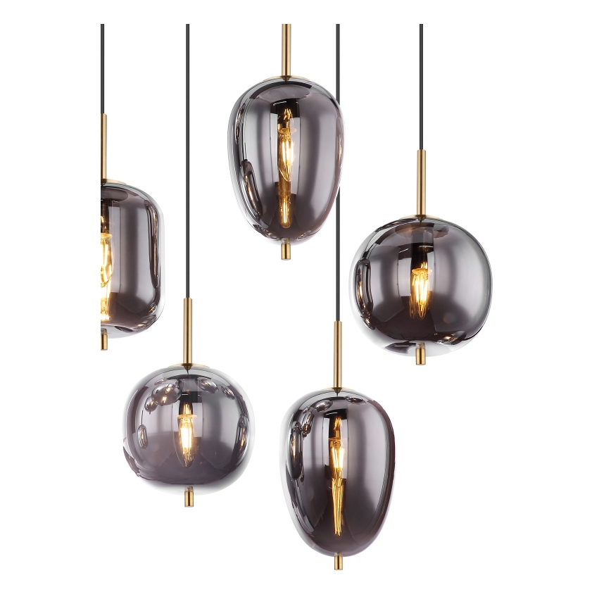 Globo - Chandelier on a string 8xE14/40W/230V smoky