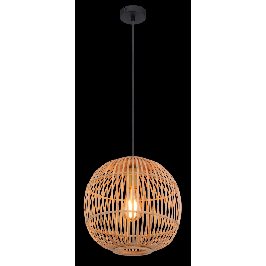 Globo - Chandelier on a string 1xE27/60W/230V bamboo
